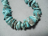 Superb Vintage Native American Navajo Kingman & Royston Turquoise Sterling Silver Necklace Old-Nativo Arts