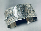 Signed San Felipe Sterling Silver Coin Bracelet-Nativo Arts