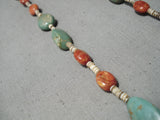 Native American Marvelous Santo Domingo Royston Turquoise Coral Necklace-Nativo Arts