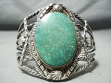 Colossal Vintage Native American Navajo Carico Lake Turquoise Sterling Silver Bracelet-Nativo Arts
