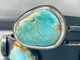 Superior Vintage Native American Navajo Royston Turquoise Sterling Silver Concho Belt For Links-Nativo Arts