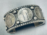 Heavy Coin Native American Sterling Silver Bracelet Cuff-Nativo Arts