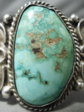 Museum Vintage Native American Navajo Cerrillos Turquoise Sterling Silver Flank Bracelet Old-Nativo Arts
