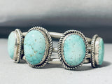 Intriguing Vintage San Felipe Carico Lake Turquoise Sterling Silver Bracelet-Nativo Arts