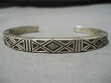 Important Vintage Native American Navajo Calvin Martinez Sterling Silver Native Bracelet-Nativo Arts