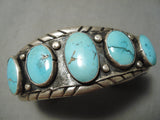 Amazing Vintage Native American Navajo Carico Lake Turquoise Sterling Silver Bracelet Old-Nativo Arts