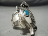 Fantastic Navajo Kingman Turquoise Sterling Silver Ring Native American-Nativo Arts