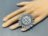 Heavy 36 Gram Native American Navajo Sterling Silver Sunface Ring-Nativo Arts