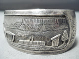 Wonderful Vintage Native American Navajo Sterling Silver Storyteller Bracelet Old-Nativo Arts