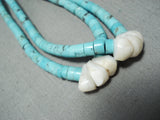 Native American Rare Vintage Santo Domingo Squared Turquoise Sterling Silver Necklace-Nativo Arts