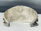 Rare Vintage Native American Navajo Blue Gem Turquoise Sterling Silver Bracelet Old-Nativo Arts