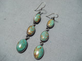 Dynamic Vintage Native American Navajo Royston Turquoise Sterling Silver Earrings Old-Nativo Arts