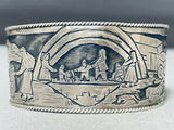 Important One Of Best Vintage Native American Navajo Detailed Sterling Silver Bracelet-Nativo Arts