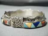 Ted Goodluck Important Vintage Native American Navajo Turquoise Sterling Silver Bracelet-Nativo Arts
