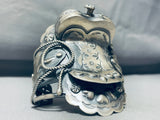 Most Detailed Native American Navajo Sterling Silver Handmade Saddle Bracelet Cuff-Nativo Arts