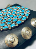 Mighty Authentic Vintage Native American Navajo Turquoise Sterling Silver Button Ketoh Bracelet-Nativo Arts