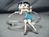 Charming Betty Boop Zuni Turquoise Sterling Silver Bracelet Native American-Nativo Arts