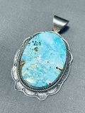 Rare Turquoise Vintage Native American Navajo Sterling Silver Pendant-Nativo Arts