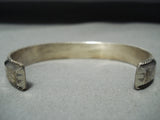 Intricate Vintage Native American Navajo Turquoise Sterling Silver Inlay Bracelet-Nativo Arts