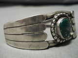 Striking Vintage Native American Navajo Cerrillos Turquoise Sterling Silver Bracelet-Nativo Arts