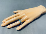Astounding Vintage Native American Navajo Turquoise & Lapis Sterling Silver Ring-Nativo Arts