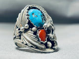 Magnificent Vintage Native American Hopi Sleeping Beauty Turquoise Sterling Silver Ring Signed-Nativo Arts