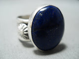 Tremendous Native American Navajo Lapis Sterling Silver Ring-Nativo Arts