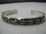 Extremely Detailed!! Vintage Native American Navajo Ts Kee Sterling Silver Bracelet Cuff Old-Nativo Arts
