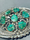 Mark Chee Early Hlmk Vintage Native American Navajo Turquoise Sterling Silver Buckle-Nativo Arts