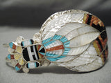 Inlay Master Vintage Zuni Native American Turquoise Sterling Silver Bracelet-Nativo Arts