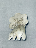 Sweet Vintage Native American Navajo Sterling Silver Bear Pin-Nativo Arts