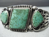 One Of The Best Vintage Native American Navajo Carico Lake Turquoise Sterling Silver Bracelet-Nativo Arts