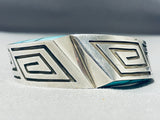 One Of Most Incredible Ever Vintage Native American Navajo Turquoise Sterling Silver Bracelet-Nativo Arts