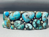 Fascinating Native American Navajo Large Blue Green Turquoise Sterling Silver Bracelet-Nativo Arts