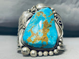 Heavy 140 Grams Vintage Native American Navajo #8 Turquoise Sterling Silver Bracelet Cuff-Nativo Arts