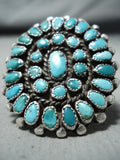 One Of Best Ever Vintage Native American Navajo Turquoise Cluster Sterling Silver Ring-Nativo Arts