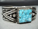 Authentic Albert Jake Native American Navajo High Grade Turquoise Sterling Silver Bracelet-Nativo Arts