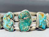 Herm Smith Vintage Native American Navajo 5 Royston Cerrillos Turquoise Sterling Silver Bracelet-Nativo Arts