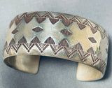 Teepee Village Intricate Native American Navajo Sterling Silver Bracelet Cuff-Nativo Arts