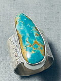 Colossal Native American Navajo Royston Turquoise Sterling Silver Ring-Nativo Arts