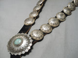 Heavy Don Dorthy Vintage Native American Navajo Green Turquoise Sterling Silver Concho Belt-Nativo Arts
