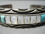 Native American Important Hallmark Ihmss Turquoise Sterling Silver Inlay Bracelet-Nativo Arts