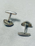 Rare Vintage Native American Navajo Royston Turquoise Sterling Silver Cuff Links-Nativo Arts