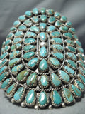Enormous Native American Navajo Royston Turquoise Cluster Sterling Silver Bracelet-Nativo Arts