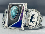 One Of The Most Unique Ever Vintage Native American Navajo Turquoise Sterling Silver Bracelet-Nativo Arts