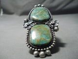 Biggest Best Native American Navajo Royston Turquoise Sterling Silver Slab Turquoise Ring-Nativo Arts