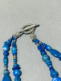 One Of The Most Unique Vintage Native American Navajo Lapis Bear Sterling Silver Necklace-Nativo Arts