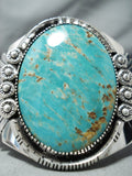 Enormous Navajo Native American Royston Turquoise Sterling Silver Bracelet-Nativo Arts