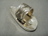 Striking Vintage Native American Navajo H Joe Deep Green Turquoise Sterling Silver Ring-Nativo Arts