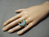 Half Moon Navajo Royston Turquoise Sterling Silver Ring Native American-Nativo Arts